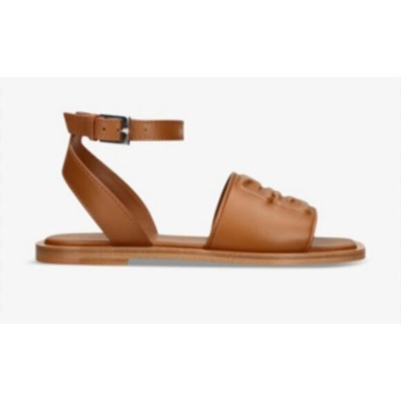 GIVENCHY 4G Liquid logo-embossed Leather Sandals in Soft Tan 37 - Picture 3 of 4